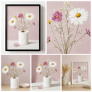 Quadro Decorativo Lavabo Banheiro Flores Delicadas Casa de Banho Toalete Decoração Papel Higiênico