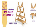 Estante Escada MDF 4 Prateleiras Cru Decoração Festa Doces Expositor Andares Multiuso Estável Personalizável