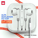Kit 2x Fone De Ouvido Com Fio Com Microfone P2 3.5mm Para Celular Notebook PC Alta Qualidade De Som