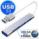 Hub USB Tipo-C 4 Portas USB 3.0 5 Gbps Röpido Mouse Teclado Hd Pendrive Laptop Notebook Macbook