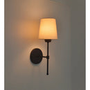 Arandela Tocheiro Preta Parede Cpula Tecido Cru Alumênio Quarto Sala Interna Decorativa E27 LED