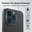 Protetor de Lente C?mera iPhone 11 12 13 14 15 16 Pro/Max Vidro 9D Ultra Transparente Anti-Impacto