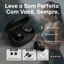 Fone de Ouvido Sem Fio Bluetooth 5.3 com LED, Microfone e Estojo de Carregamento ? TWS Est?reo Preto