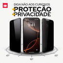 Kit 3 Pelêculas Vidro Privativa Anti-Spy iPhone XS XR 11 12 13 14 15 16 Pro Max 9H 3D