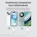 KIT 2X Fone de ouvido iPhone Branco USB-C Para Celular Alta Qualidade De Som