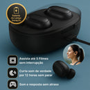 Fone de Ouvido Sem Fio Bluetooth 5.3 com LED, Microfone e Estojo de Carregamento ? TWS Est?reo Preto