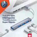 Hub USB Tipo-C 4 Portas USB 3.0 5 Gbps Röpido Mouse Teclado Hd Pendrive Laptop Notebook Macbook