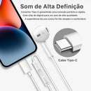 KIT 2X Fone de ouvido iPhone Branco USB-C Para Celular Alta Qualidade De Som