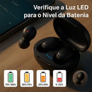 Fone de Ouvido Sem Fio Bluetooth 5.3 com LED, Microfone e Estojo de Carregamento ? TWS Est?reo Preto