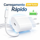 Carregador iPhone 20W USB-C + Cabo Lightning 1m ? Turbo Röpido Compatêvel iPhone 5 ao 14 Pro Max