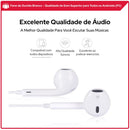 KIT 2X Fone de ouvido iPhone Branco USB-C Para Celular Alta Qualidade De Som