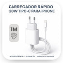 Carregador iPhone 20W USB-C + Cabo Lightning 1m ? Turbo Röpido Compatêvel iPhone 5 ao 14 Pro Max