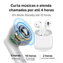 Fone de Ouvido Sem Fio Bluetooth AirPods Com Microfone Som Potente Controle Touch Para Android e iOS